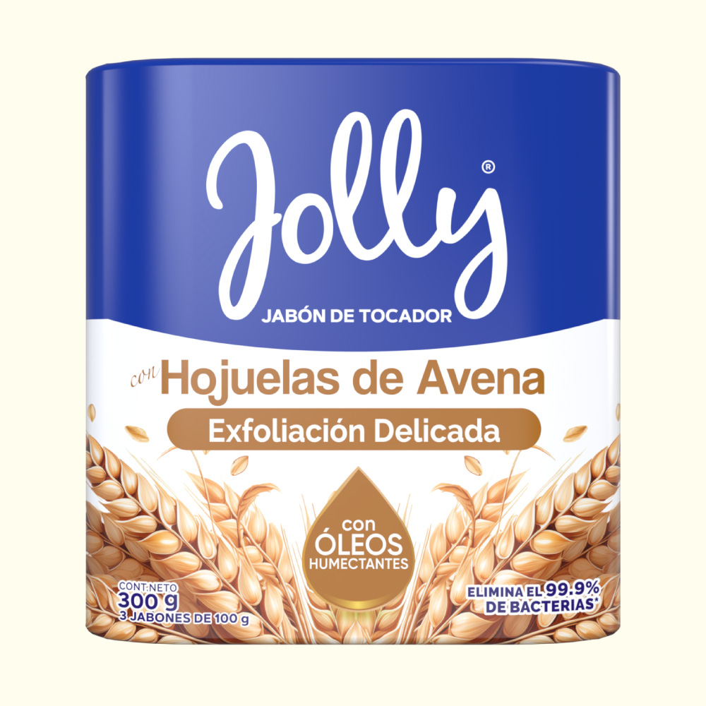 Jabón de tocador Jolly Hojuelas de Avena - Exfoliación Delicada